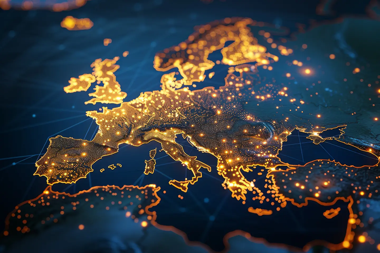 Digital Map of Europe Network Technology 